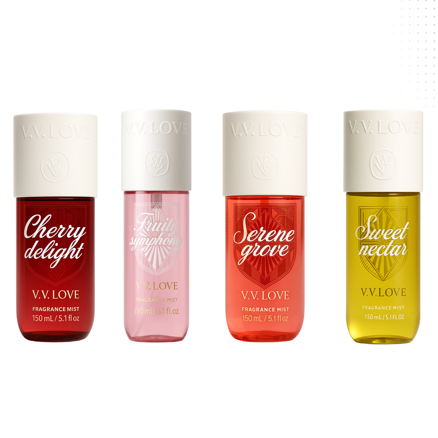 VV love - Pack Cherry Delight + Fruity Symphony + Serene Grove + Sweet Nectar - Bruma perfumada para mujer