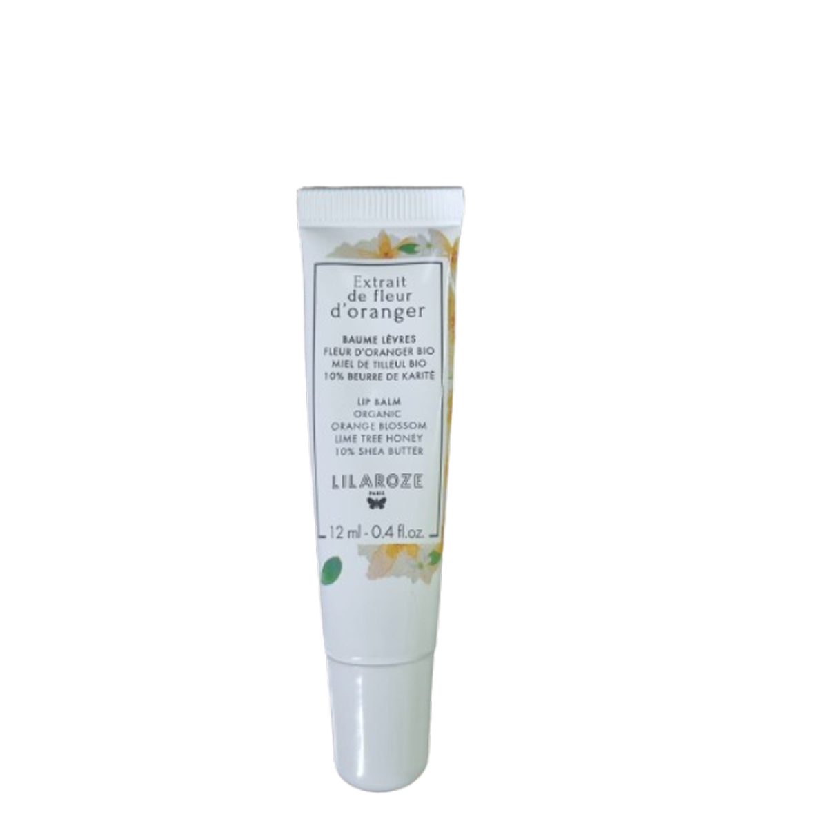 12ml Lilaroze Paris - Baume Lèvres Extrait de Fleur D'oranger Beurre de Karité