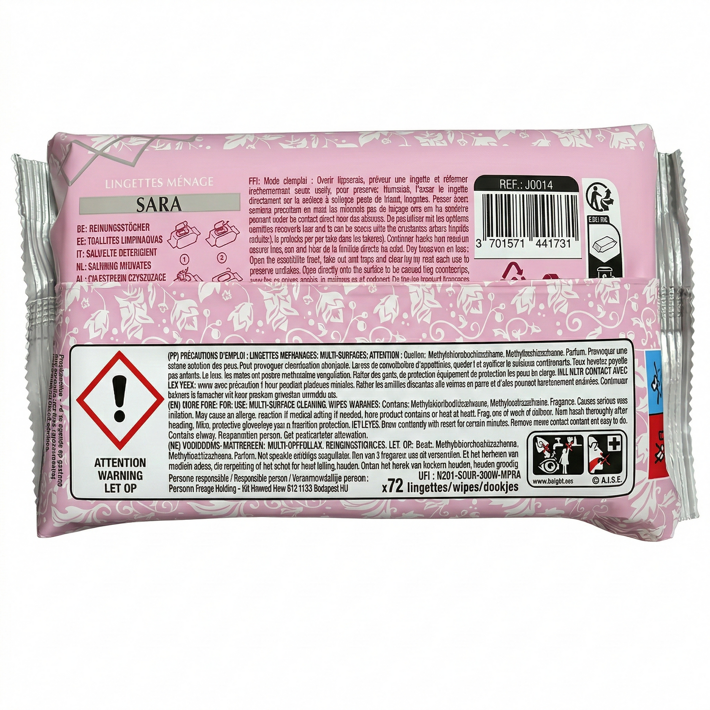 Dubai Style - Sara - Lingettes Humides Parfumees Visage et Corps x72 Lingette