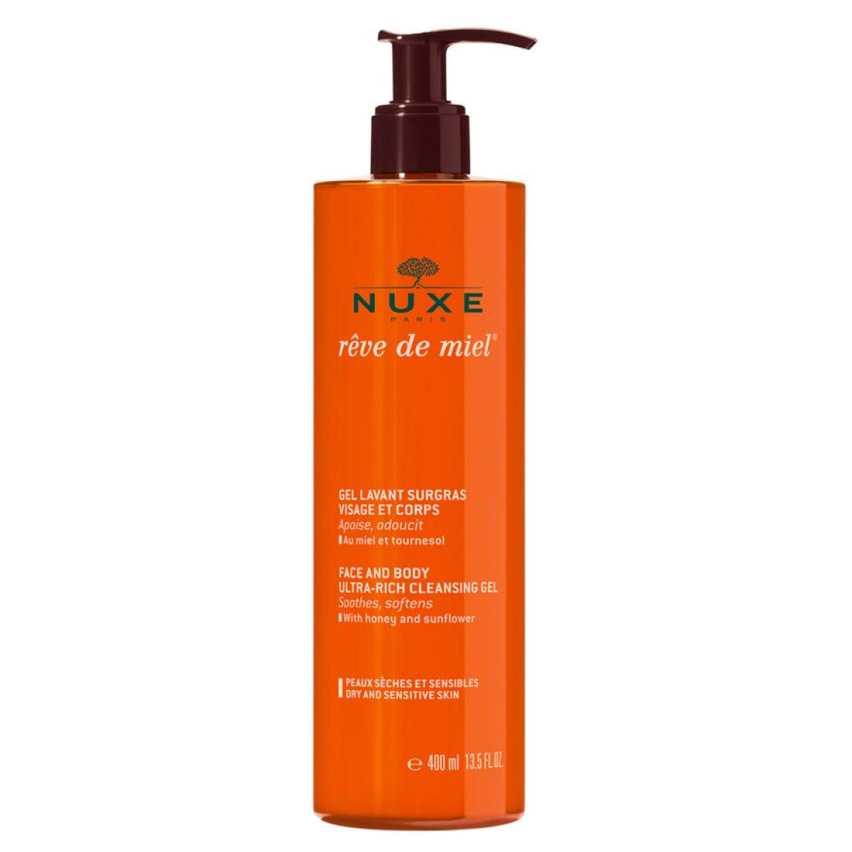 400ml Nuxe - Rêve de Miel Gel Lavant Surgras Peaux Sèches et Sensibles