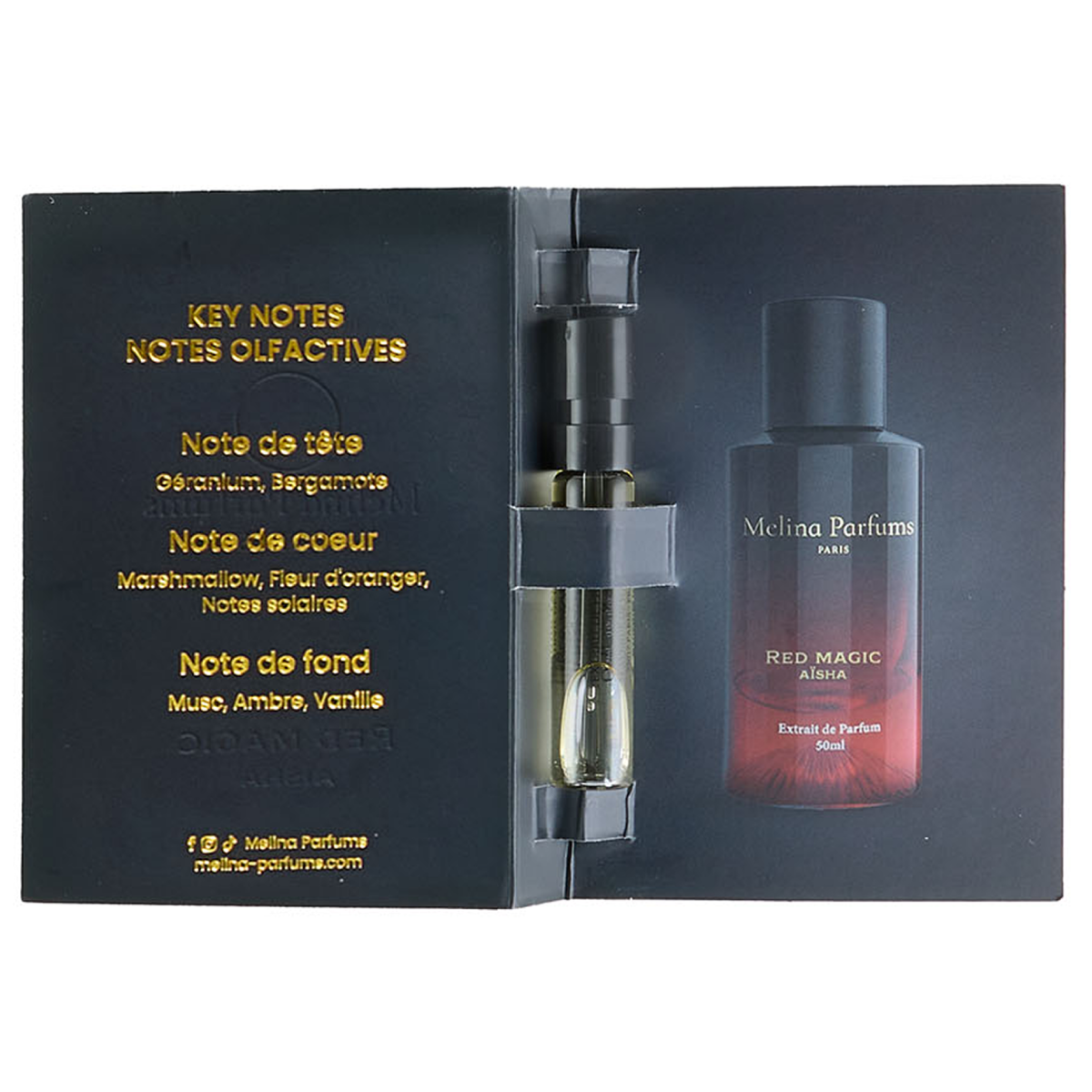 2ml Melina Parfums - échantillons Red magic aisha