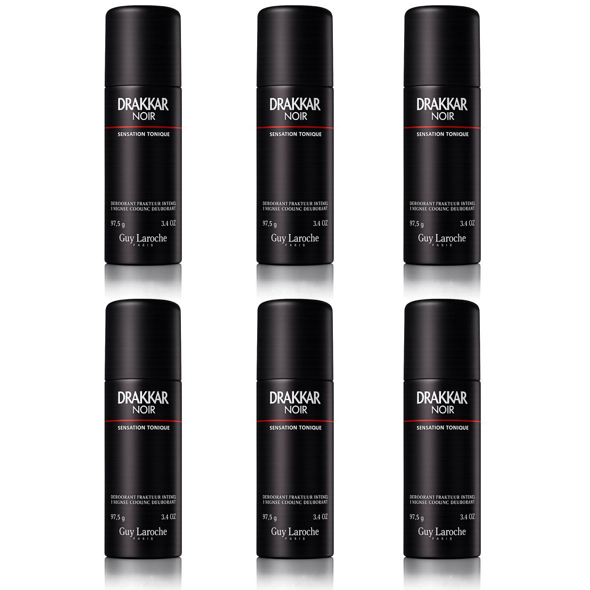 6 * 100ml Guy Laroche - Drakkar Noir - Desodorante para Hombre