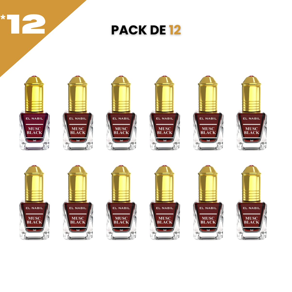 12*5ml el Nabil - Musc Black - Parfum Concentrado Sans Alcool 12*5ml