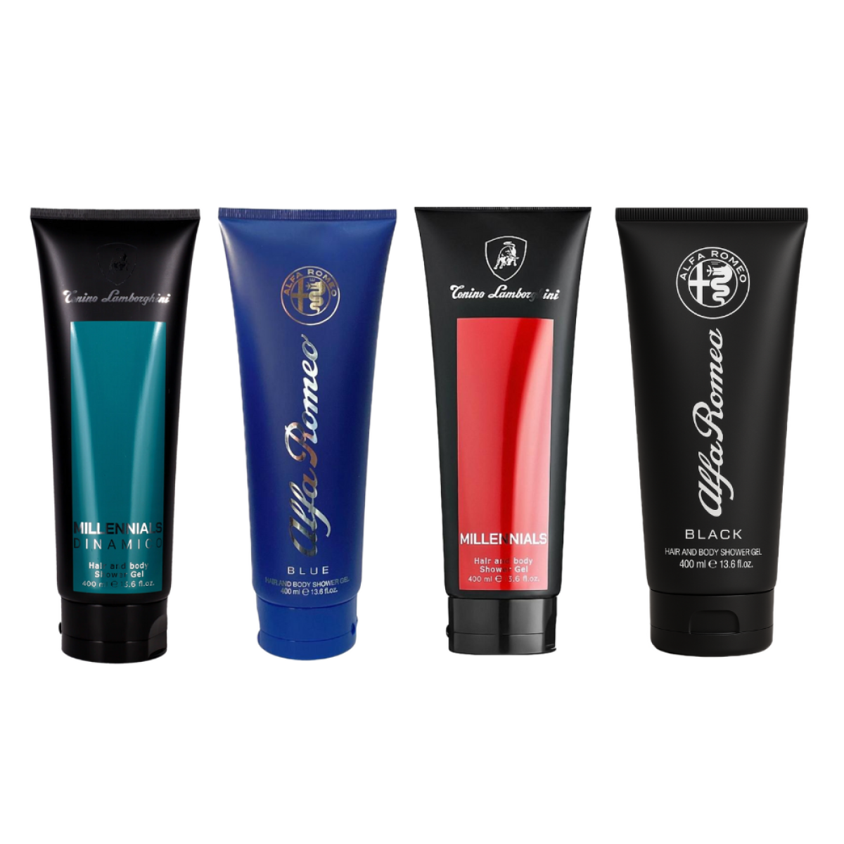 4 Gel de Ducha de 4 couleurs 1600ml total Lamborghini - Gel de Ducha Cuerpo et Cabello