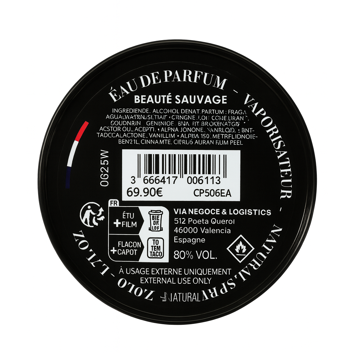 50ml Collection Privée - Beaute Sauvage - Eau de parfum mixte