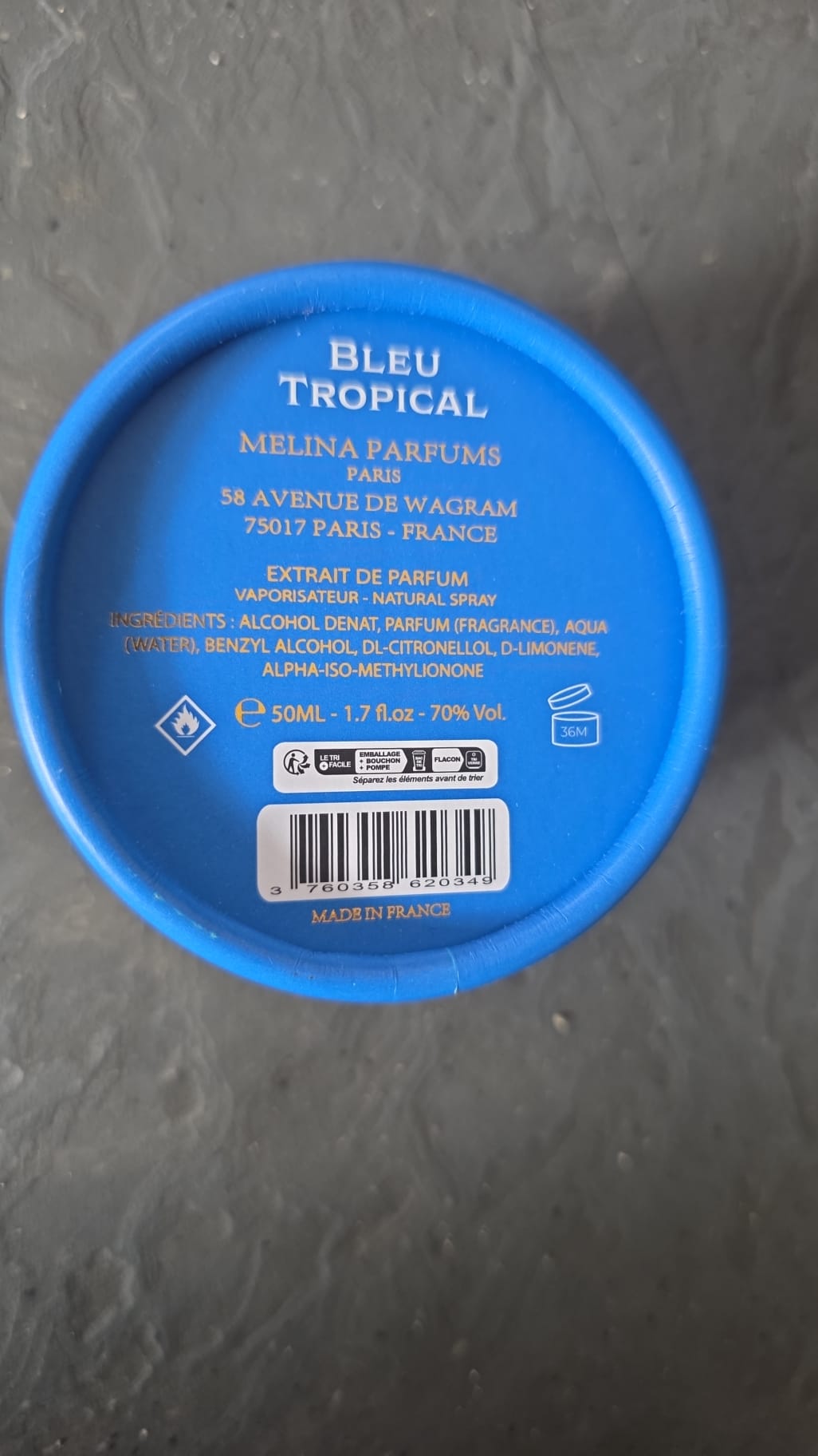 Melina Parfums - Bleu Tropical - Extracto de Perfume Mixto