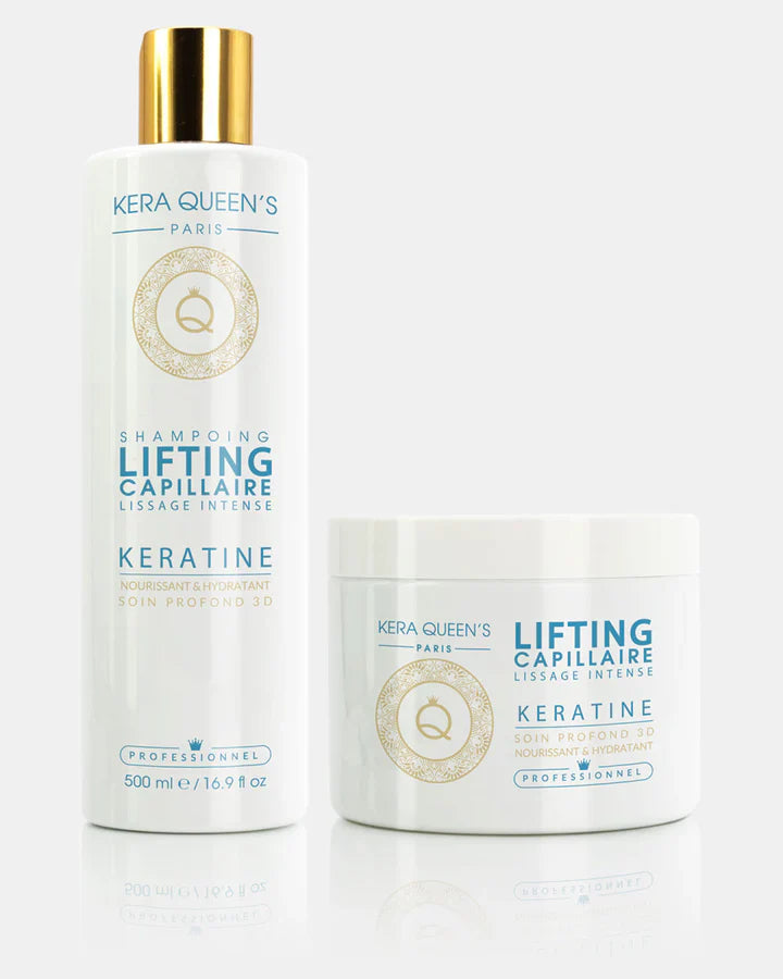 Kera Queen's - Duo Lifting Kératine intense soin profond 3D Shampoing 500ml + Masque 500ml