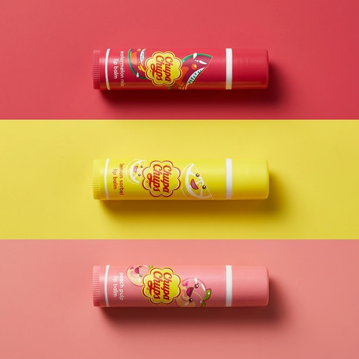 Chupa Chups - Watermelon Mix + Lemon Sorbet + Peach Pulp - Lip Balm