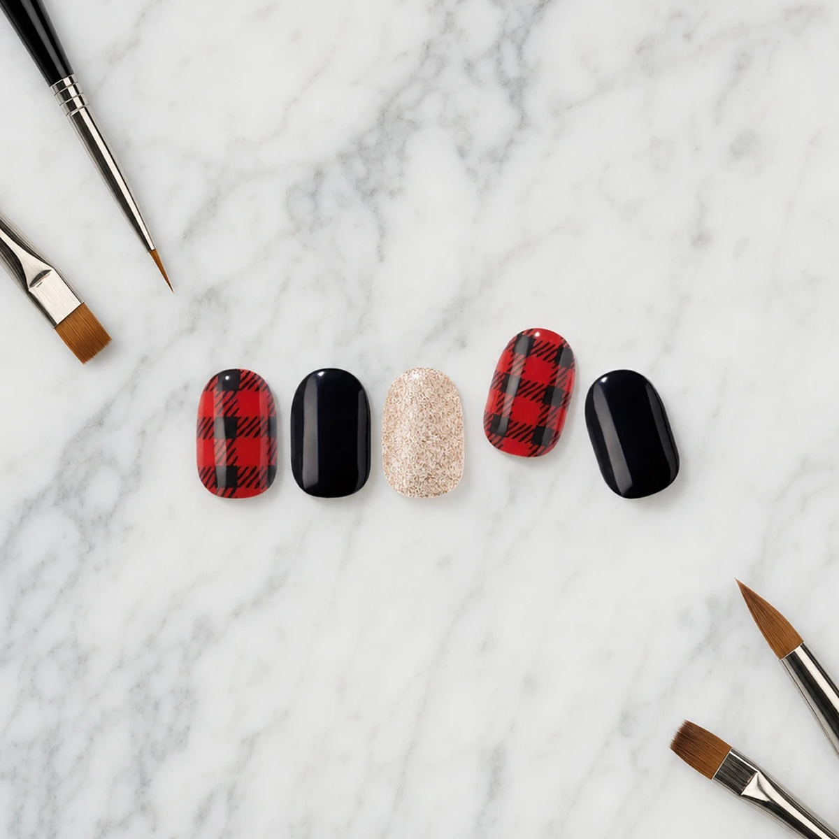 EDGE U - Red Blanket Check - Bandes pour Ongles