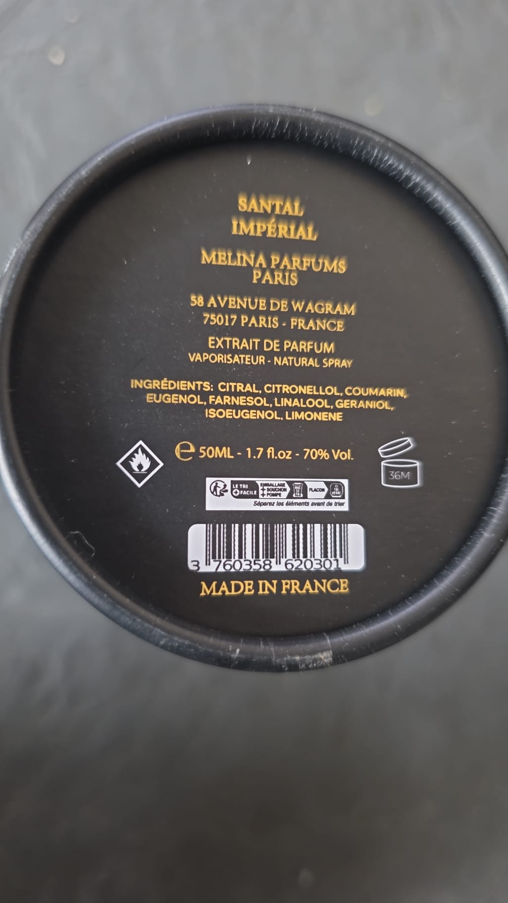 Melina Parfums - Santal Impérial - Extracto de Perfume Mixto