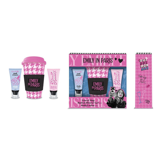 Emily in Paris - Estuche Travel Mug + Bath & Gel de Ducha + Loción Corporal