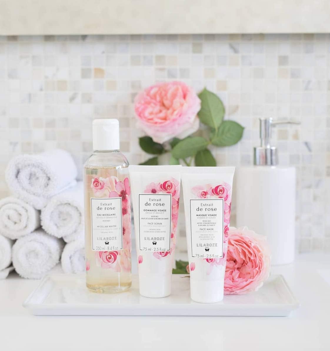 Lilaroze Paris - Exfoliante Facial Extracto de Rosa Exfolia y Suaviza