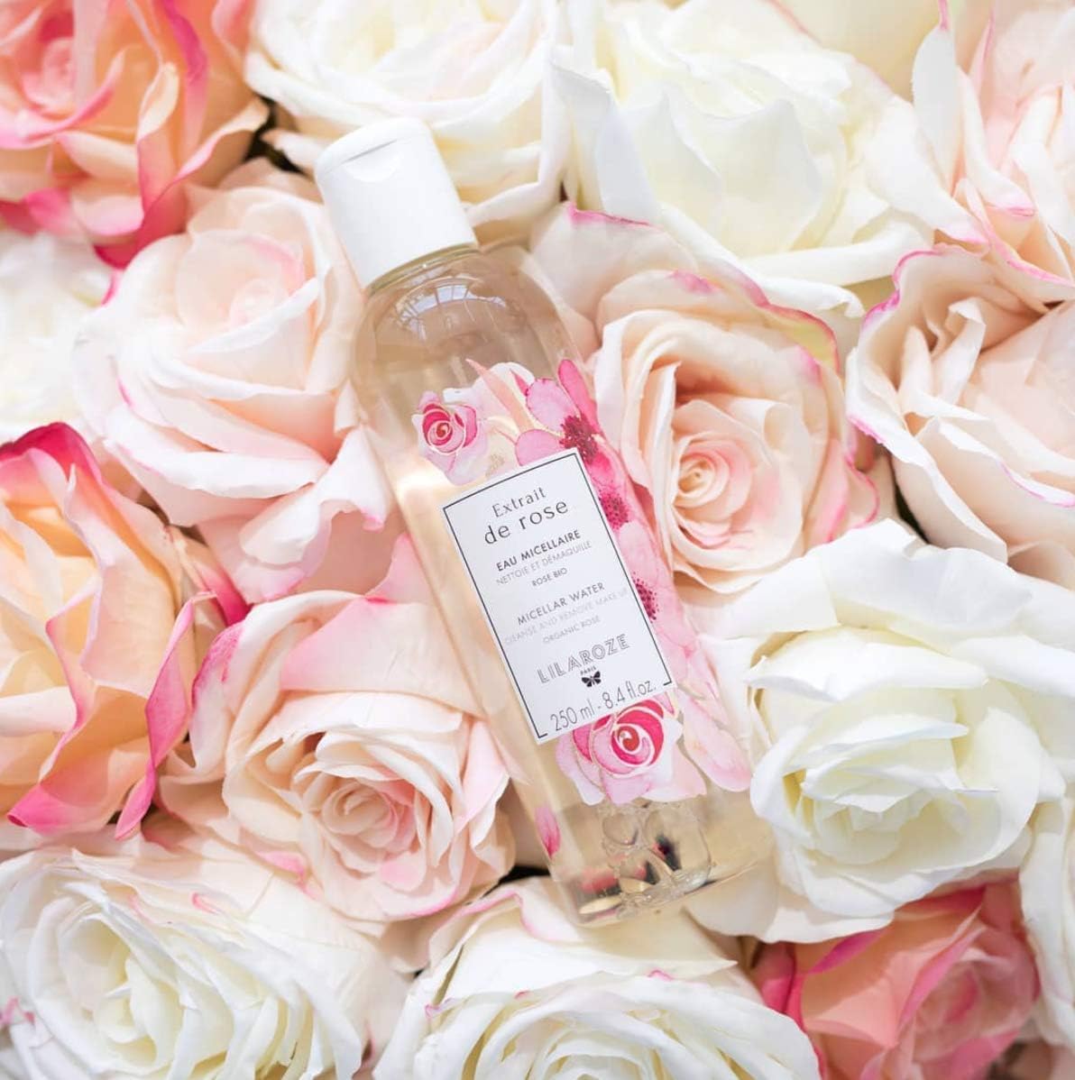 Lilaroze Paris - Agua Micelar Desmaquillante y Limpiadora BIO Extracto de Rosas