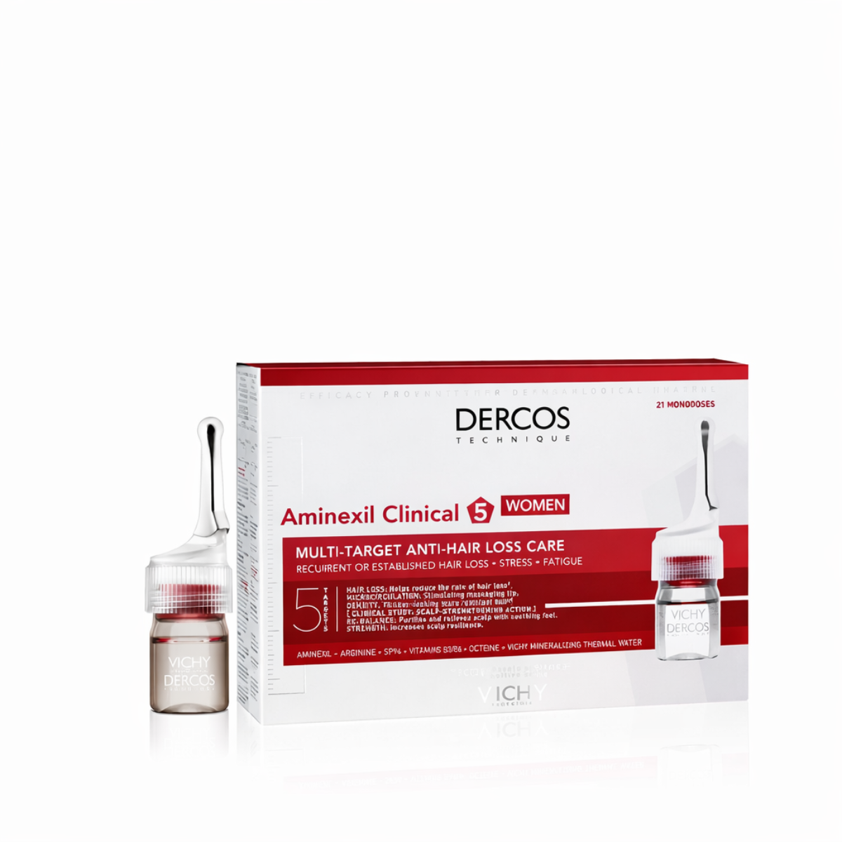 21*6ml Vichy - Dercos Aminexil Intensive 5 Women Cuir Chevelu Sensible 21 Ampoule de 6ml