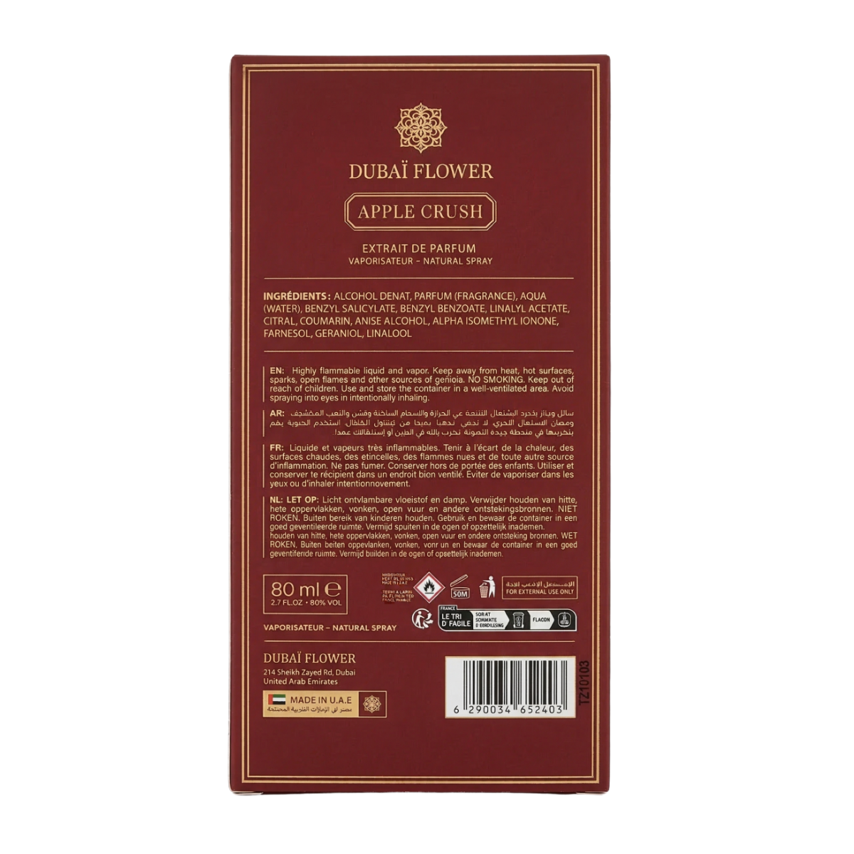100ml Dubaï Flower - Apple Crush - Extrait de Parfum Mixte