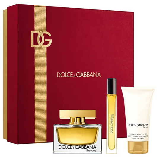 EDP 75ml + edp 10ml + lait de corps 75ml Dolce & Gabbana - Coffret For Her The One pour femme - Eau De Parfum The One 75 ml + lait de corps 75ml + Vaporisateur pour voyage 10 ml