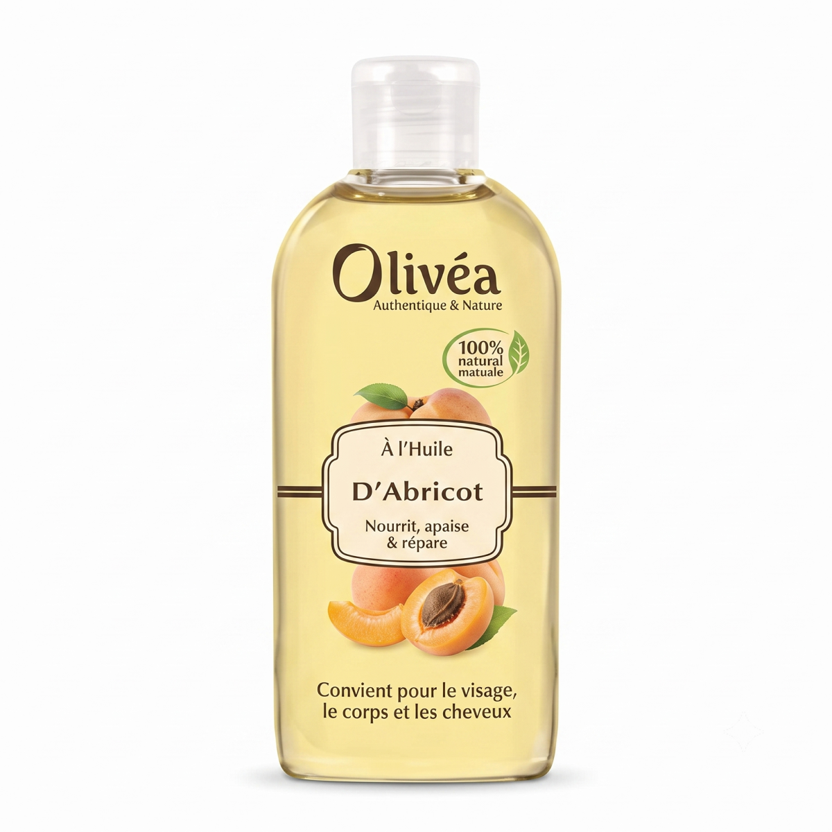 100 ml Olivéa - Huile d'Abricot - Huile pour Visage , Corps & Cheveux
