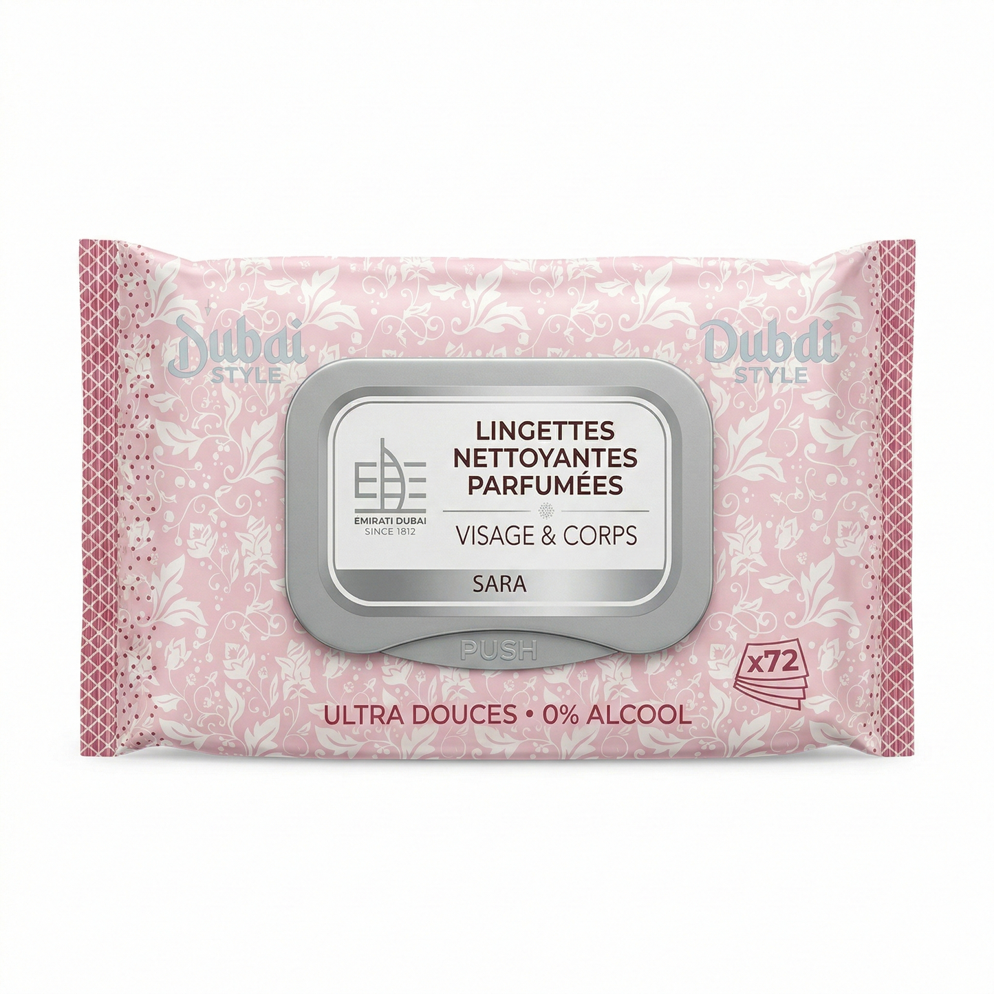 Dubai Style -  Sara - Lingettes Humides Parfumees Visage et Corps x72 Lingette