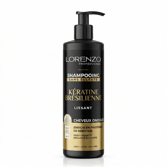 500ml Lorenzo Professional - Shampooing Sans Sulfate a la Kératine Brésilienne