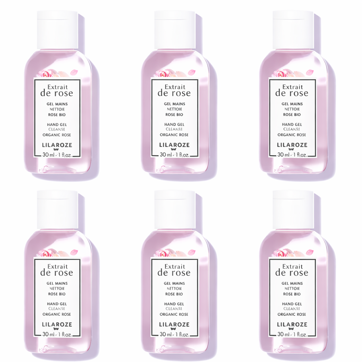 24 * 30ml Lilaroze Paris - Gel de Manos Limpiador Extracto de Rose