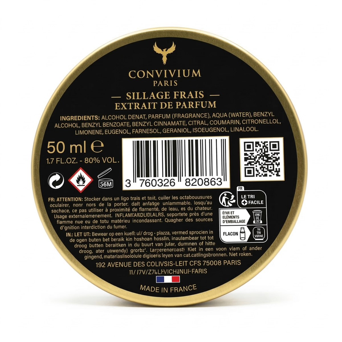 Convivium Paris - Sillage Frais - Extracto de Perfume Unisex