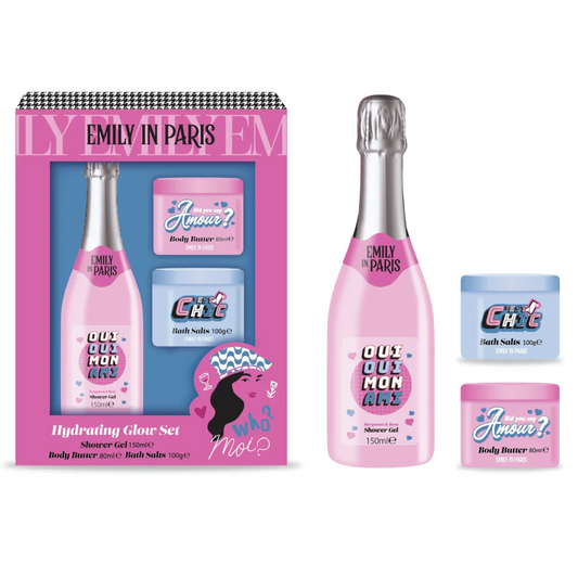 Emily in Paris - Hydrating Glow Set - Gel de Ducha + Body Butter + Bath Salts