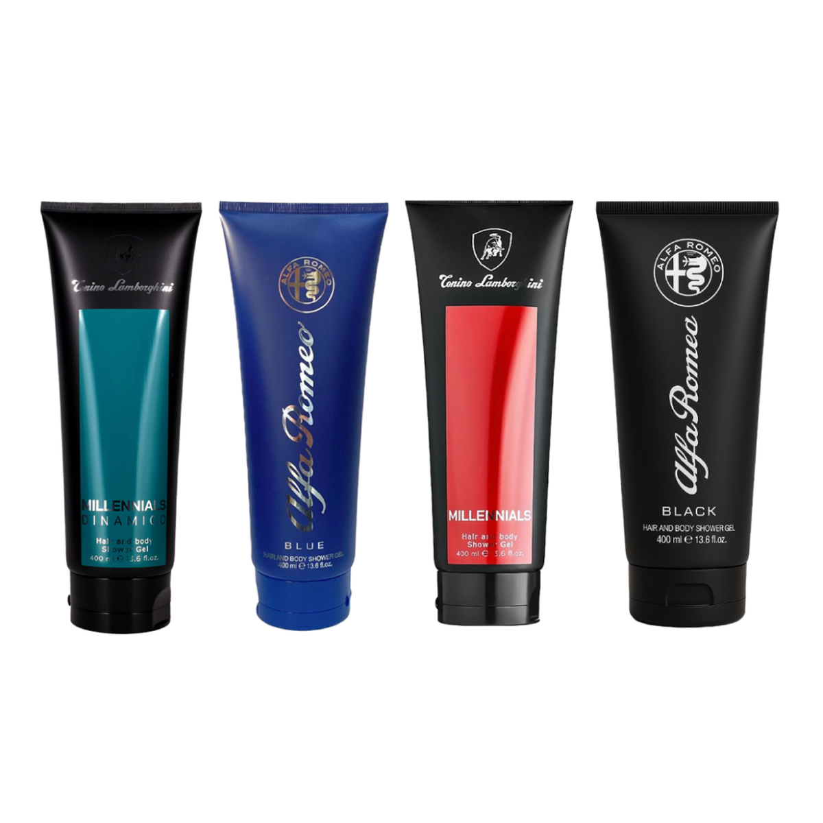 4 Gel de Ducha de 4 couleurs 1600ml total Lamborghini - Gel de Ducha Cuerpo et Cabello