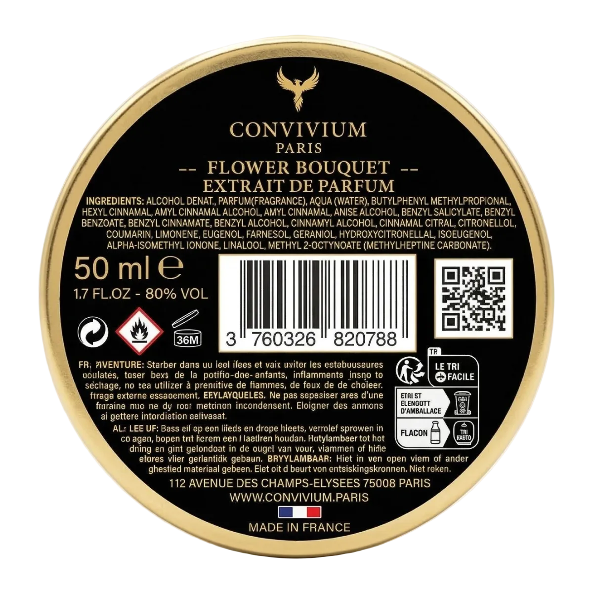 50ml Convivium Paris - Flower Bouquet - Extrait de Parfum Mixte