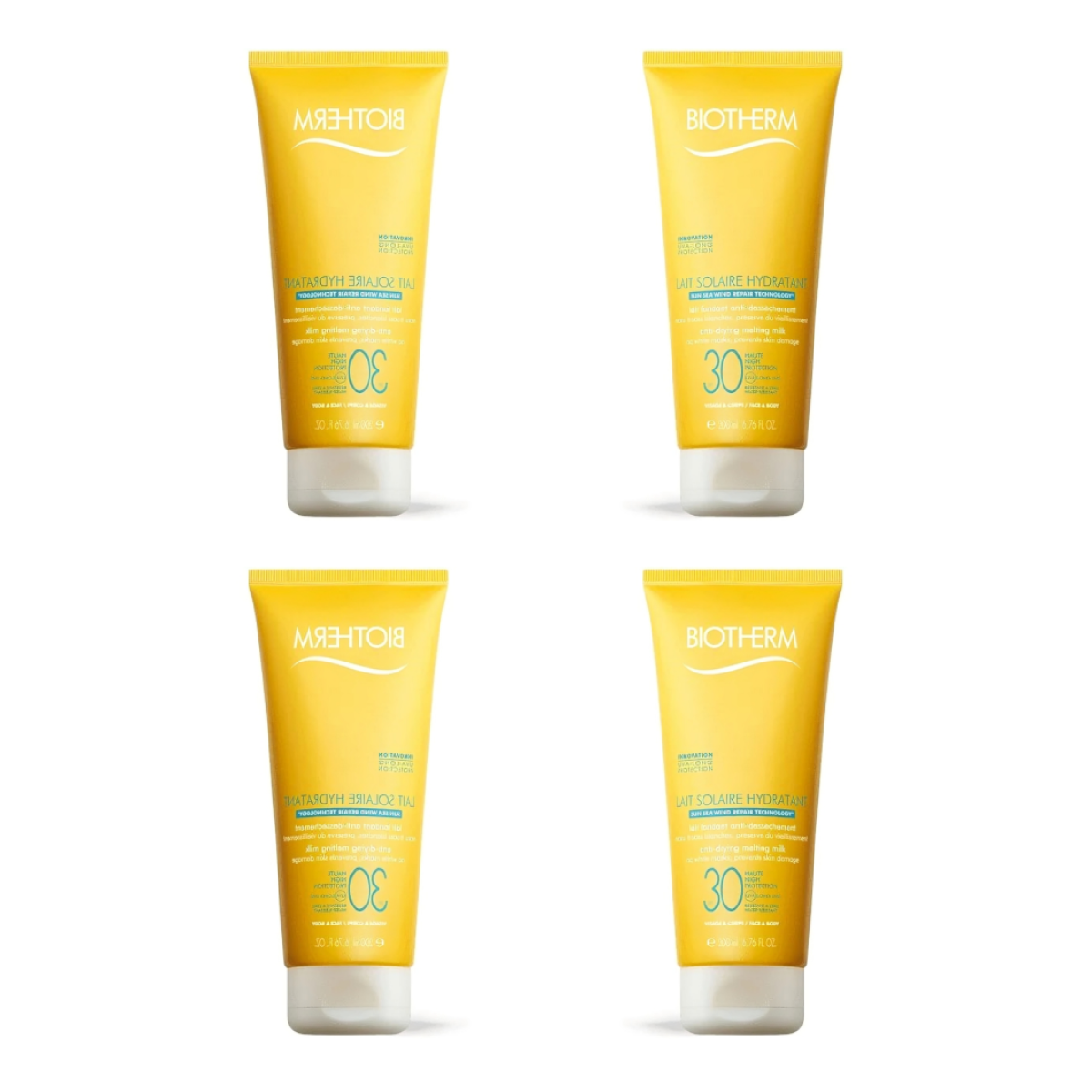 6 * 40ml Biotherm - Waterlover - Lait Solaire Protection Crema Solar 30