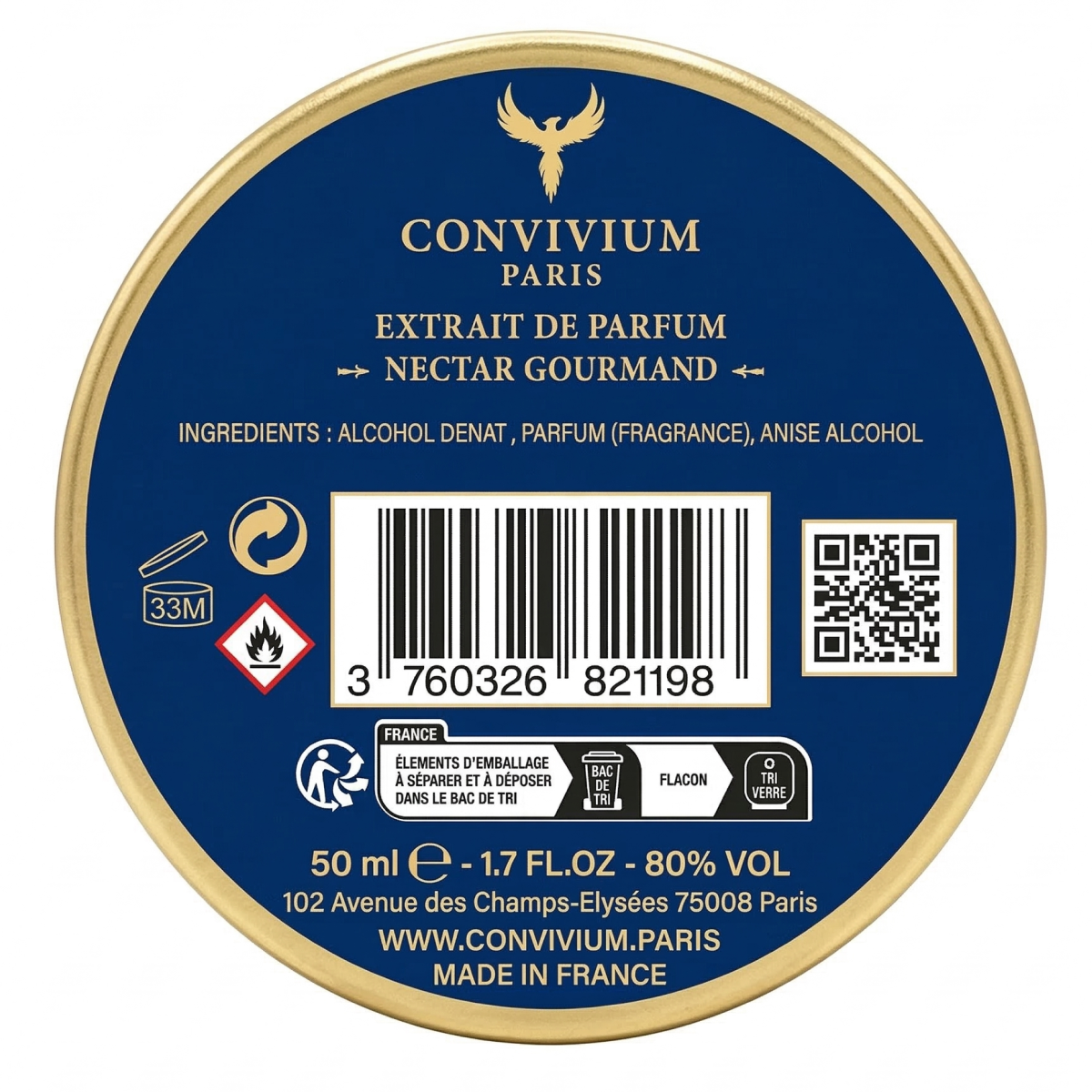 50ml Convivium Paris - Nectar Gourmand - Extrait de Parfum Mixte