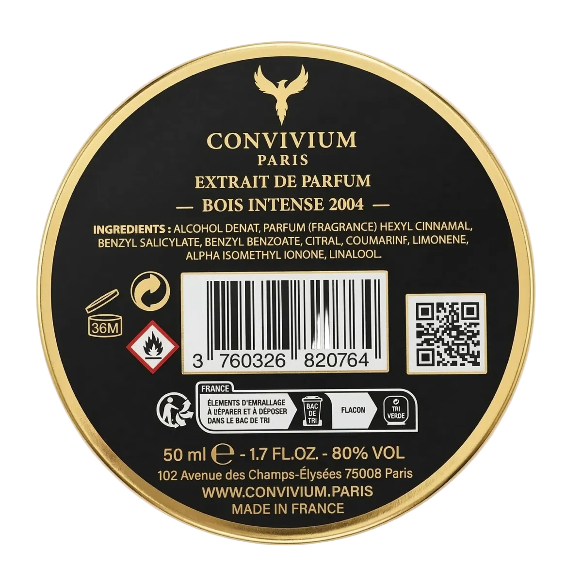 50ml Convivium Paris - Bois Intense 2004 - Extrait de Parfum Mixte