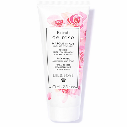 75ml Lilaroze Paris - Masque Visage Extrait de Rose Hydrate et Tonifie