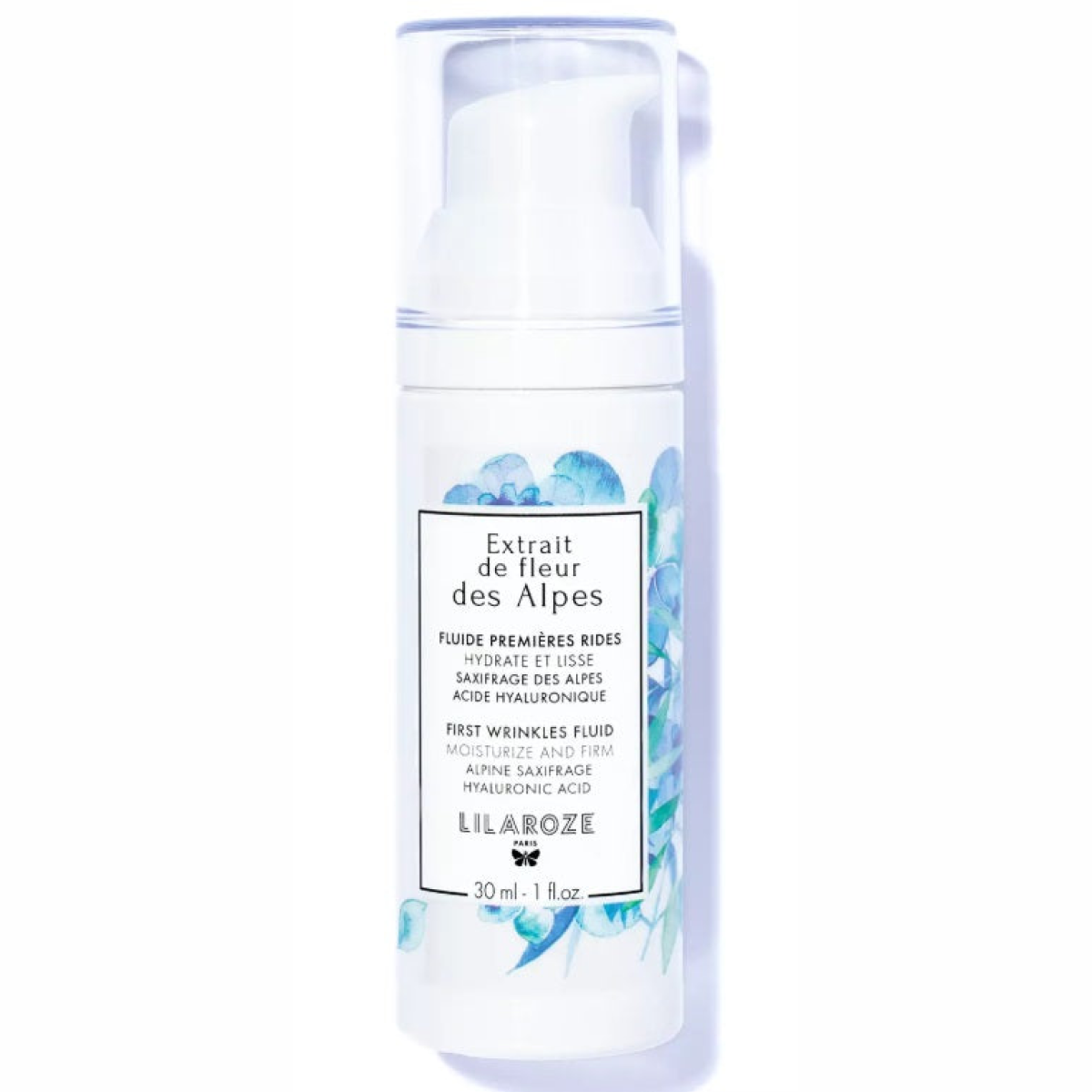 30ml Lilaroze Paris -  Fluide Première Rides Extrait de Fleur Des Alpes Hydrate et Lisse Acide Hyaluronique