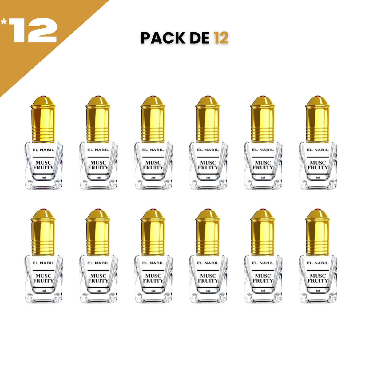 12*5ml el Nabil - Musc Fruity - Parfum Concentrado Sans Alcool