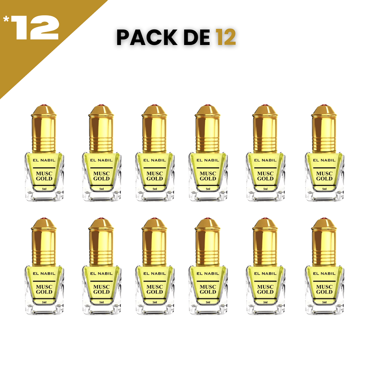 12*5ml el Nabil - Musc Gold - Parfum Concentrado Sans Alcool