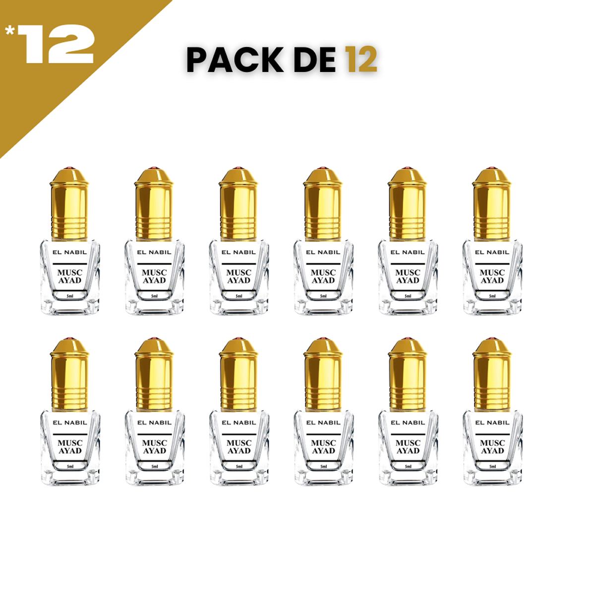 12*5ml el Nabil - Musc Ayad - Parfum Concentrado Sans Alcool