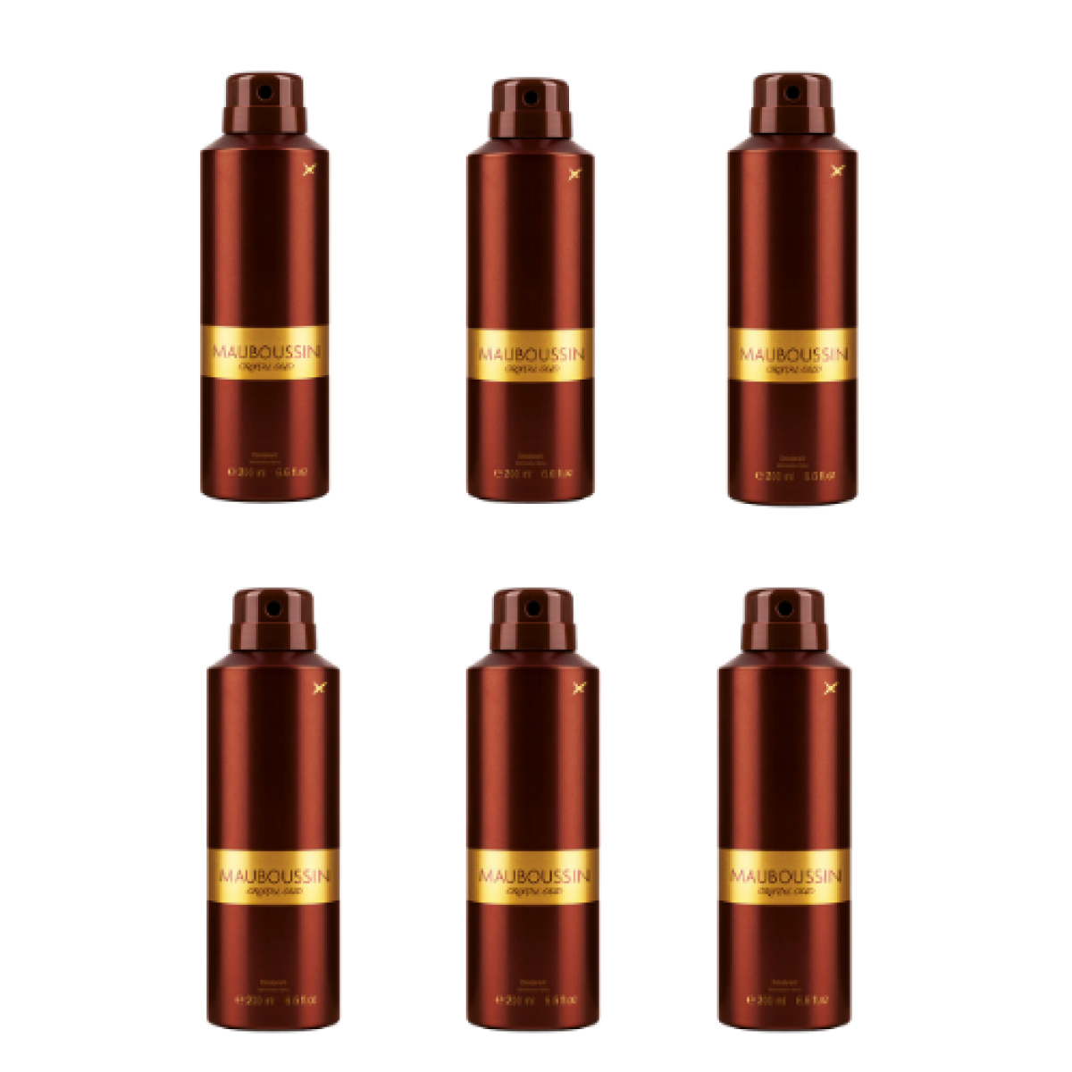6*200ml Mauboussin - Cristal Oud - Desodorante para Hombre