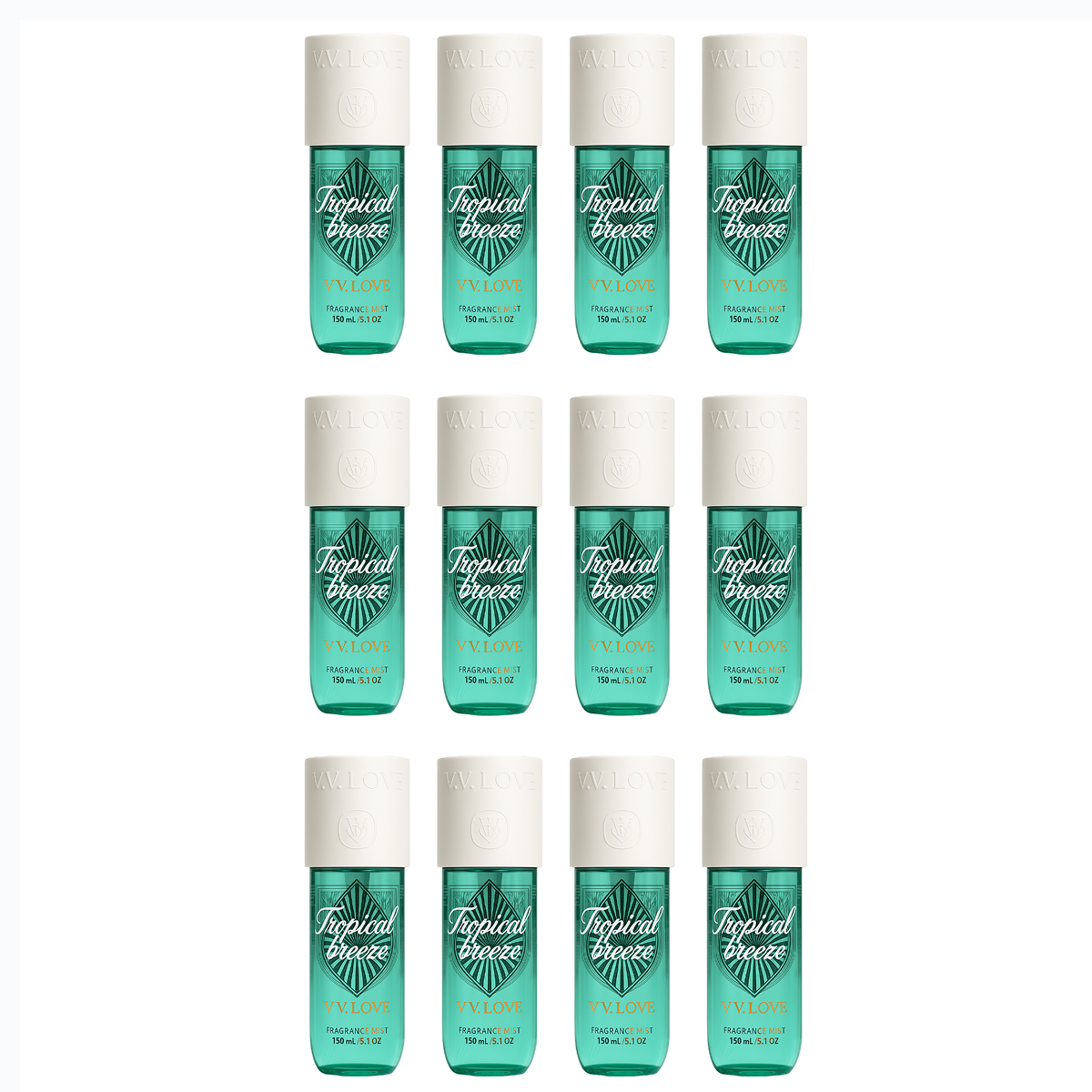 12*150ml Vv Love - Tropical Breeze - Body Mist para Mujer