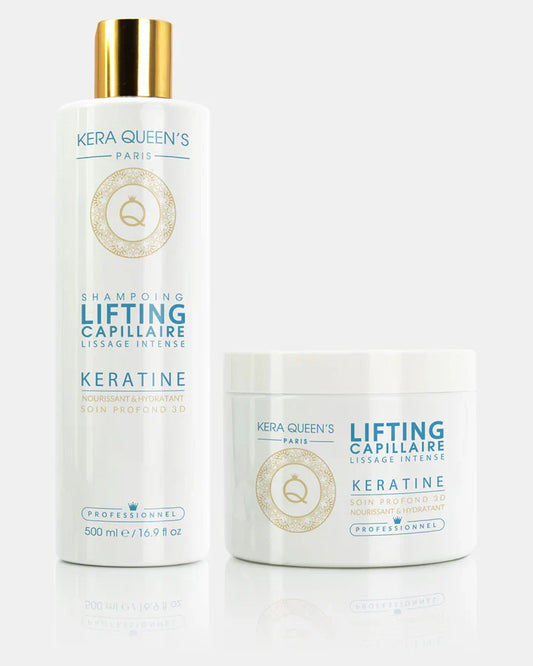 Kera Queen's - Duo Lifting Kératine intense soin profond 3D Shampoing 500ml + Masque 500ml