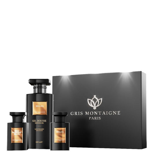 Gris Montaigne - Set Bellaya Gel de Ducha 650ml + Perfume 75ml + Aceite 75ml