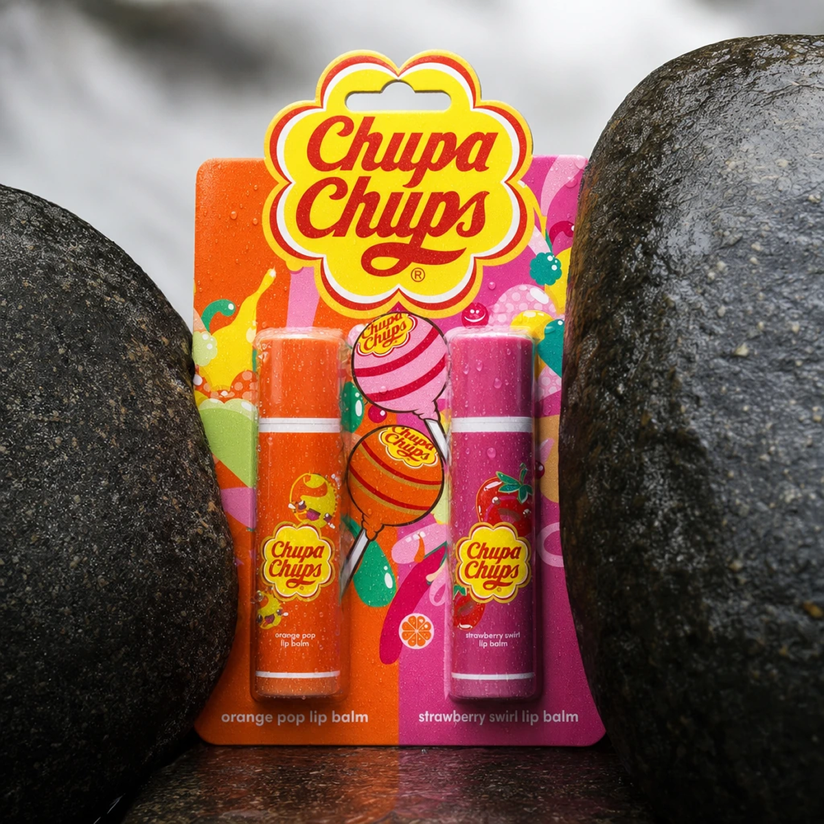 Chupa Chups - Orange Pop & Strawberry Swirl - Lip Balm