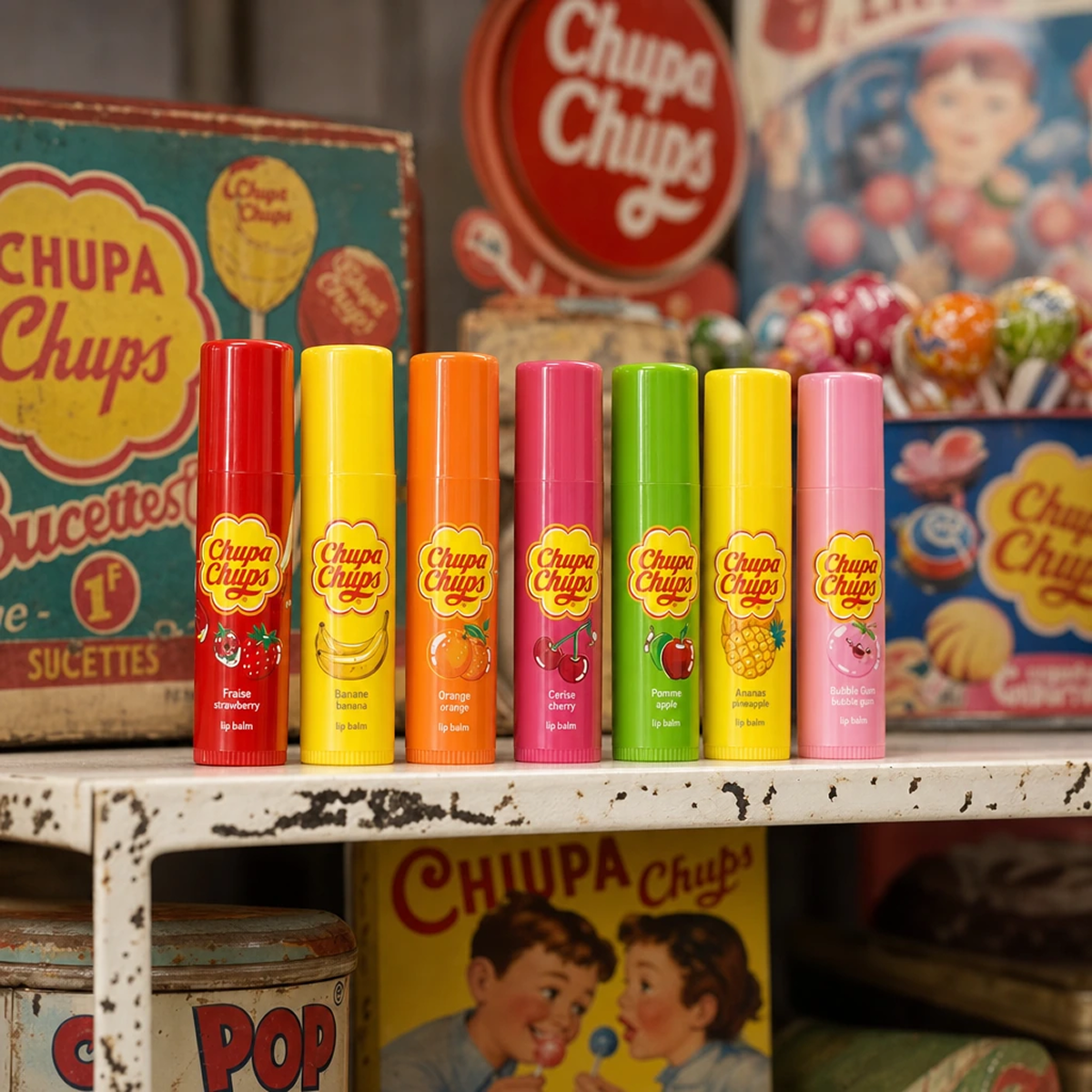 Chupa Chups - Assorti 7 Parfums - Lip Balm