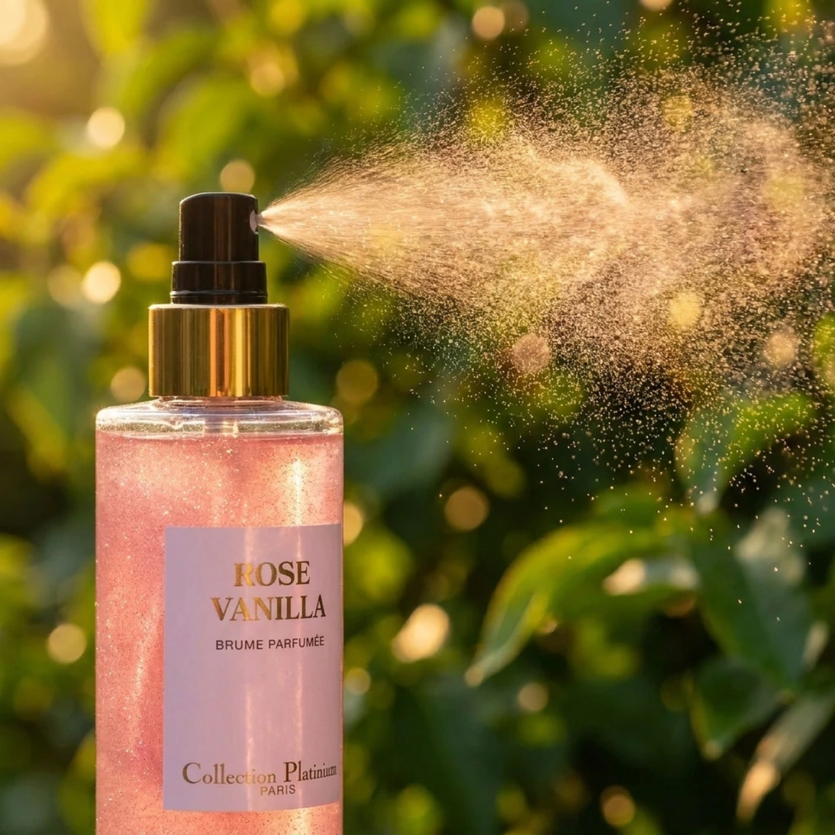 Collection Platinium - Rose Vanilla - Body Mist pailletée