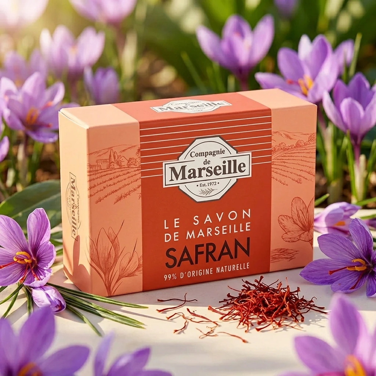 Compagnie de Marseille - Safran - Savon de Marseille 99% d'Origine Naturelle