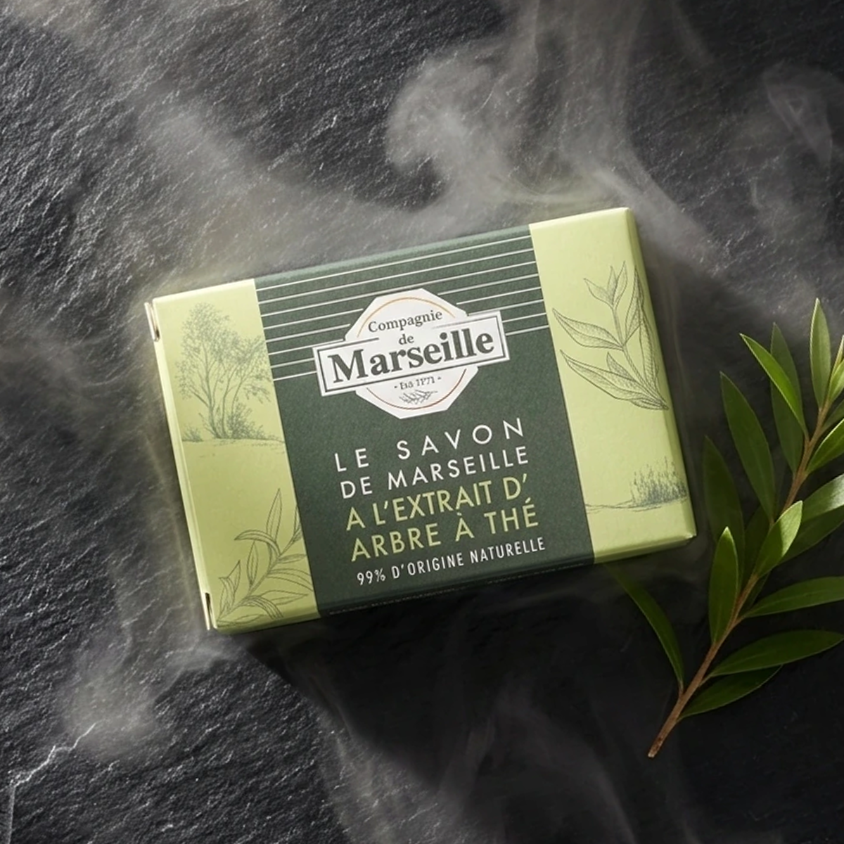 Compagnie de Marseille - Extrait d'Arbre a Thé - Savon de Marseille 99% d'Origine Naturelle