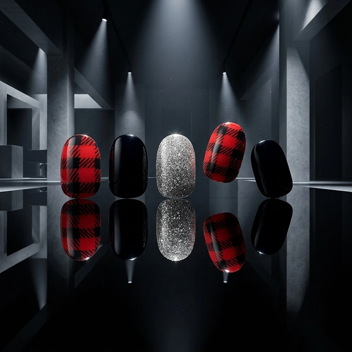 EDGE U - Red Blanket Check - Bandes pour Ongles