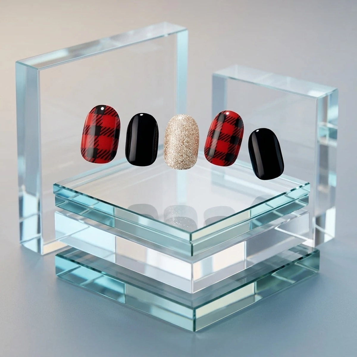 EDGE U - Red Blanket Check - Bandes pour Ongles
